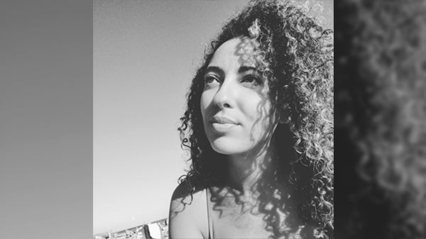 Black and white photo of Nadia Kaakati.